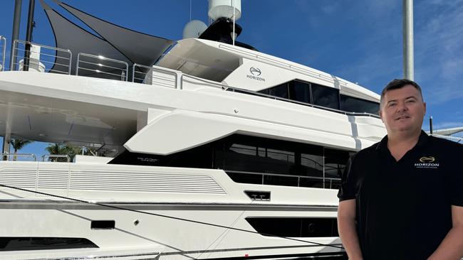 Horizon managing director Mark Western with the 2024 Horizon FD90 superyacht.