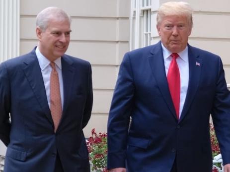 Prince Andrew with Donald Trump, who recently denied knowing the disgraced duke. Picture: Supplied