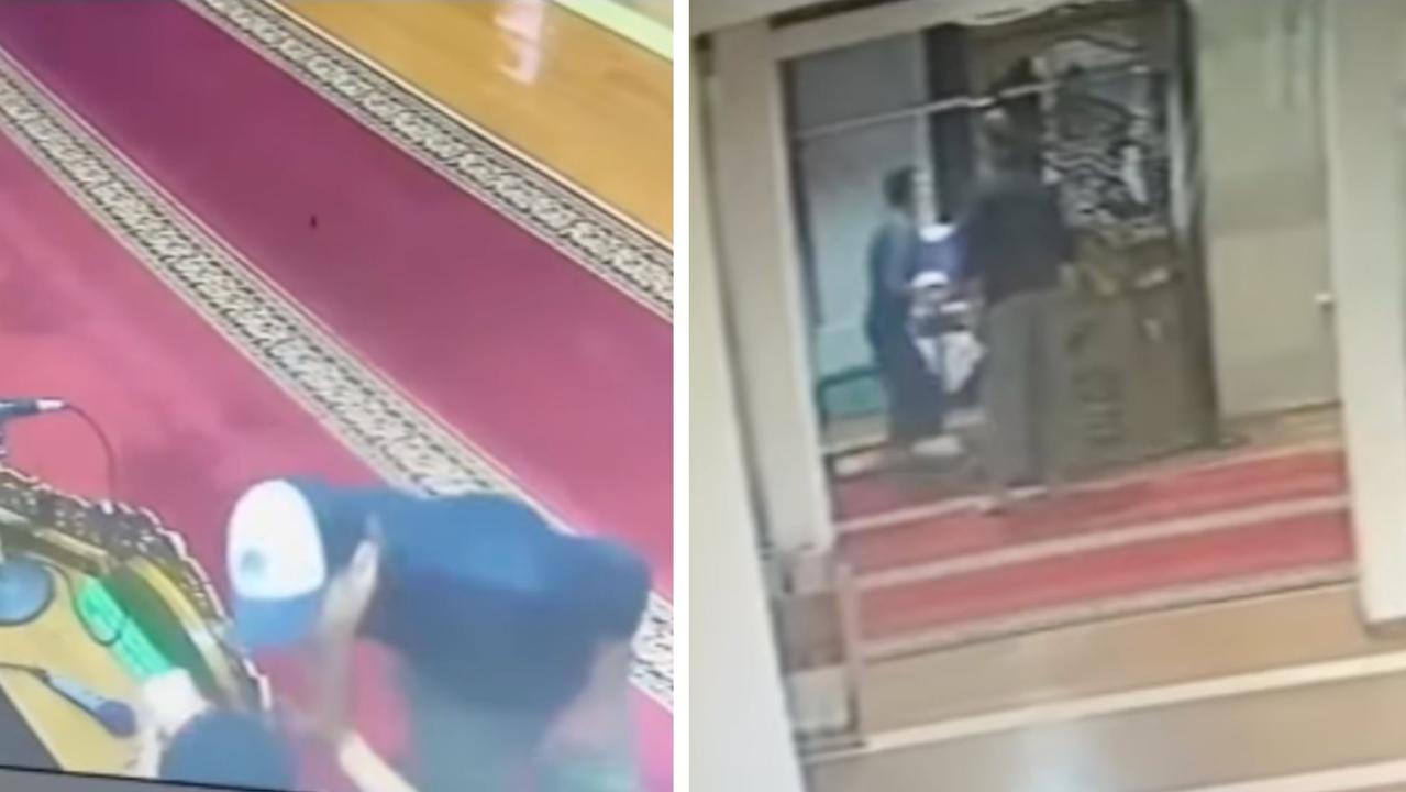 Footage shows a man approaching the imam from multiple angles. Picture: Instagram/tribunbogor