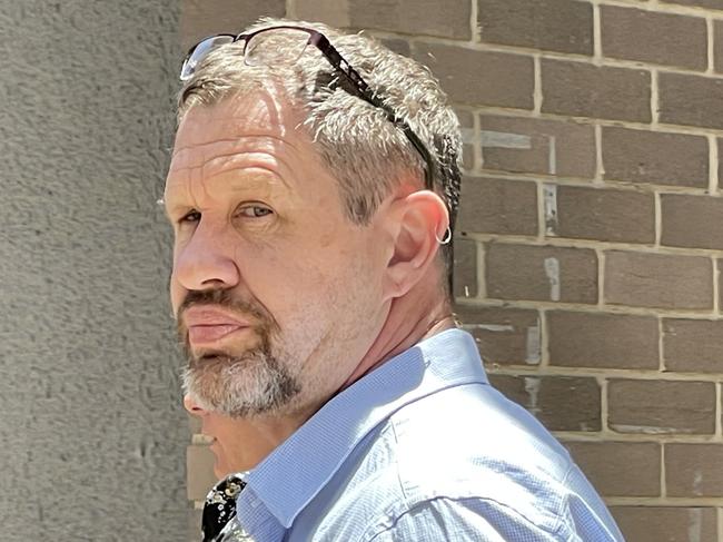 Craig Broadbent was given a cco for failing to comply with reporting obligations of the child protection registry. He was previously jailed for sexually touching a child. He appeared in Sutherland Local Court on Tuesday January 9, 2024. Pictured with his lawyer (black suit). Picture: Ashleigh Tullis