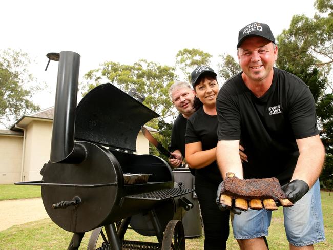 Rohan Dimmock, Diane King and Paul King will compete as the smoking jokers in the BBQ challenge on Australia Day in Parramatta Park. Picture: Justin Sanson