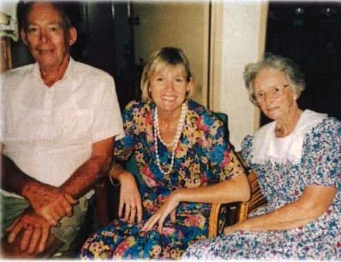 Athol Greaves with daughter Ann and wife Myrtle.