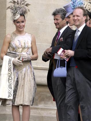 Tara Palmer-Tomkinson, left, and her family arriving at Prince Charles’ and his wife Camilla, Duchess of Cornwall's service of Prayer and Dedication at St. George's Chapel in Windsor, England. Picture:  AP