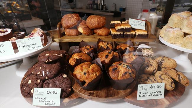 The collection of baked goods are made fresh in-house.