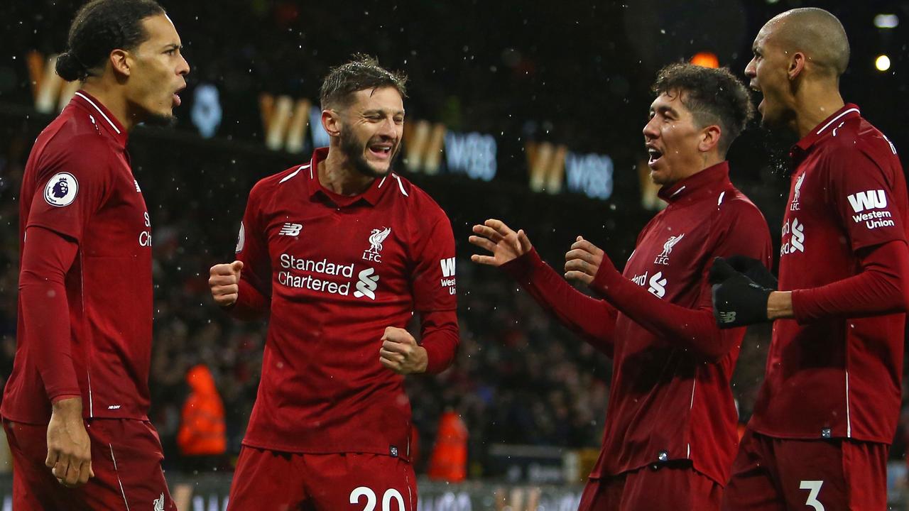 Liverpool will be top at Christmas after beating Wolves 2-0.