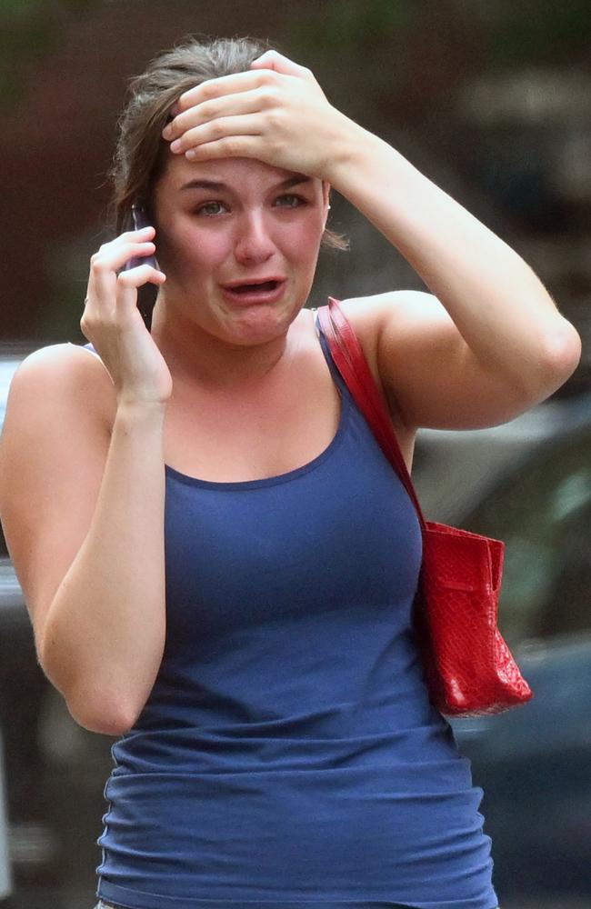 Suri Cruise is seen crying while walking around New York. Picture: INSTARimages/Media Mode