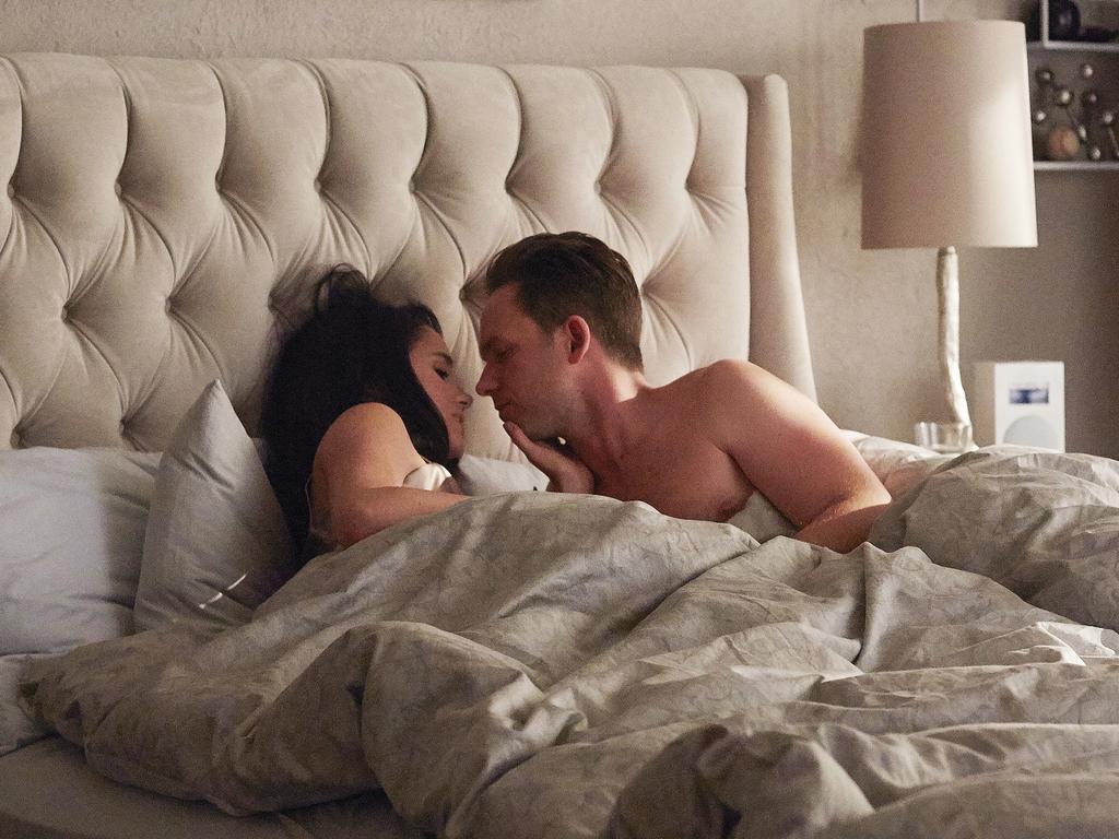 Meghan Markle as Rachel Zane and Patrick J. Adams as Michael Ross in Suits. Picture: Shane Mahood/USA Network