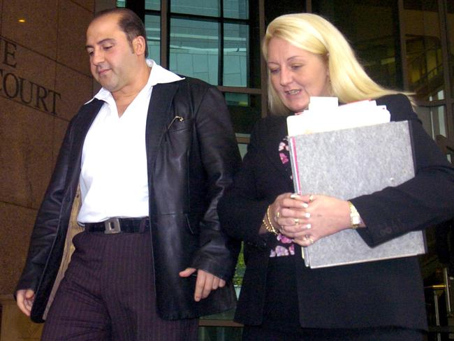 Nicola Gobbo leaves Melbourne Magistrates’ Court with Tony Mokbel.