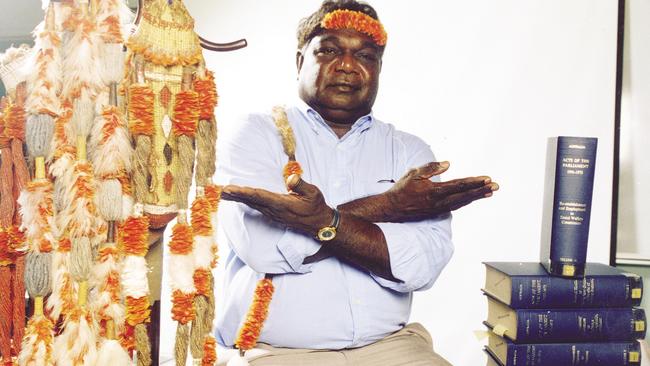 Two laws, two worlds. Galarrwuy Yunupingu was NLC chair for 23 years. Picture: NLC.