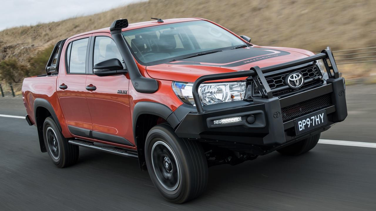 The HiLux Rugged is based on the SR not the SR5 and comes with the standard steel bullbar to better handle animal strikes on rural roads. Picture: Supplied.