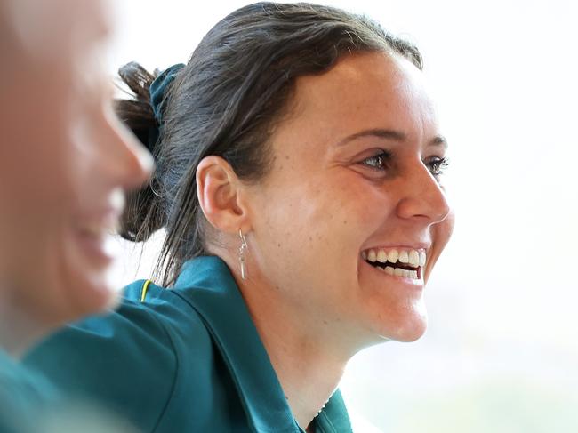 Raso at the press conference for the Australian 2024 Paris Olympic Games Women's Football Squad Announcement. Picture: Matt King/Getty Images