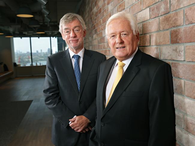 (LR) Lindsay MaxSted and John McFarlane at Westpac office in the city on the 23rd of January 2020. John McFarlane has been named as the new chairman of Westpac Bank. Photographer: Adam Yip