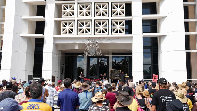 Thousands showed up to rally against crime in the NT in the wake of Declan Laverty’s tragic stabbing death. Picture: Pema Tamang Pakhrin