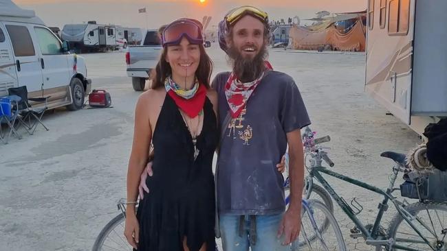 Gabrielle Euphoria and partner Chad Wilkins at Burning Man.