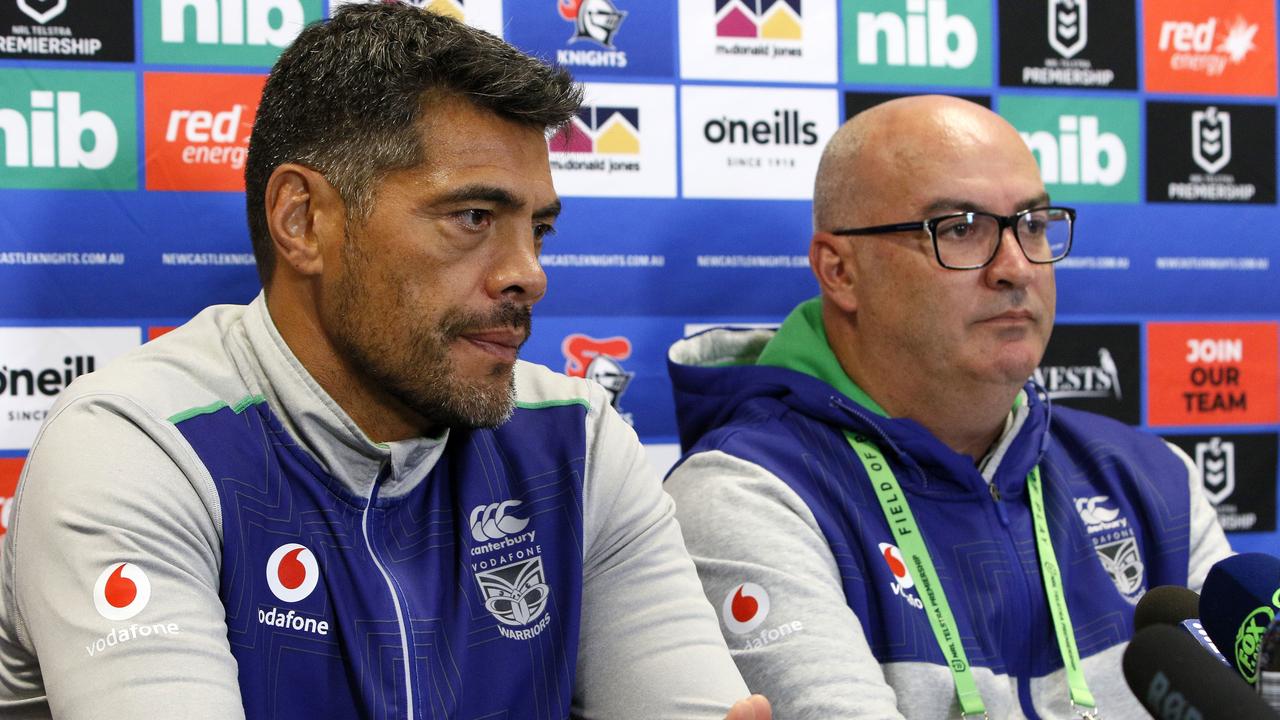 Sacked Warriors coach Stephen Kearney and CEO Cameron George.