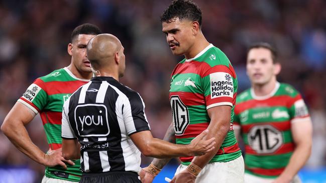 Latrell Mitchell had a tough night against the Roosters. Picture: Getty Images