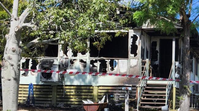 The house destroyed by fire at Biloela in August, 2022.