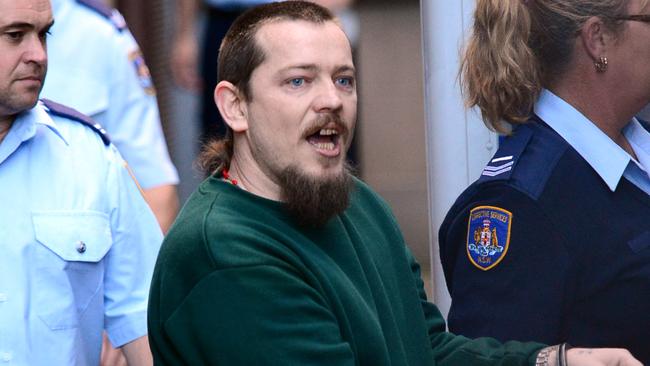 Warren Ross murdered his girlfriend’s daughter Tanilla Warwick-Deaves by abusing and bashing the toddler leaves Kings St Court after being sentenced to 40 years jail. Picture: Jeremy Piper