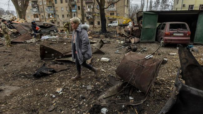 Rockets hit eastern Ukraine on Saturday as Russia is seeking a breakthrough before the arrival of tanks pledged by Kyiv’s Western backers. Picture: Oleg Petrasyuk/Shutterstock/WSJ