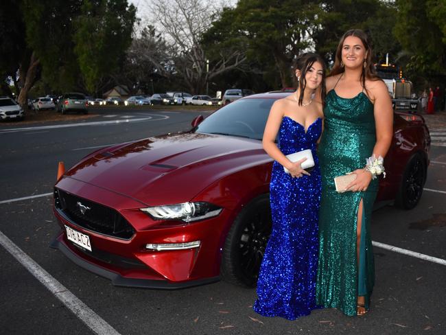 Sienna Starrett and Alyssa Germanotta at Mirani State High School formal at Ocean International on September 8, 2023. Photo: Zoe Devenport