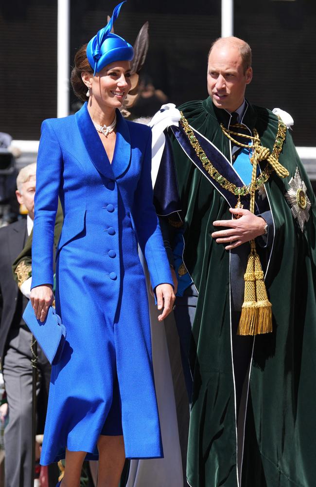 The royal couple arrive at the ceremony. Picture: AFP