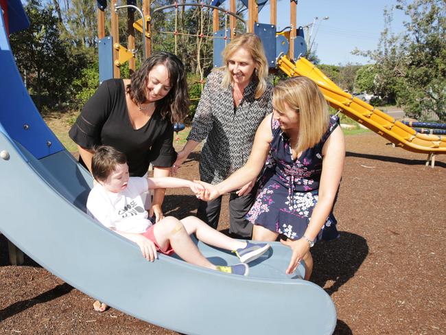 Councillor Gale Collins (far right) is calling for inclusive infrastructure across the Central Coast. Picture: Mark Scott