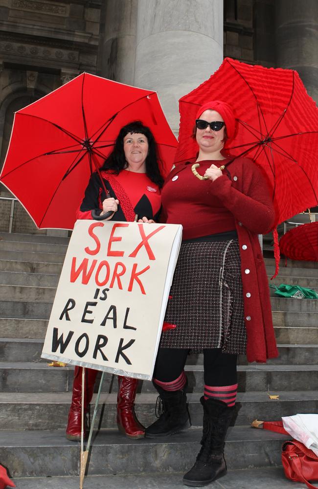 Janelle Fawkes and Lola Lolly at Sex Workers protest.