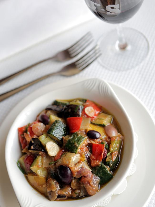 Dish of ratatouille at France Soir.