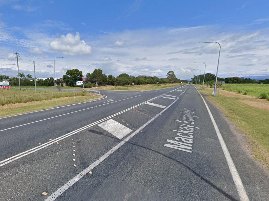 A car and motorbike have collided on the Mackay-Eungella Rd near Mirani.