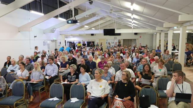 Members of the Palm Beach community at a meeting regarding future development and changes to the Town Plan. Picture: Glenn Hampson.