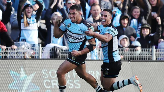 Why’d he ever leave? Ramien (L) burst onto the scene at Cronulla. Picture: Brett Costello