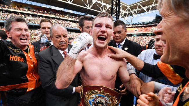 Australian boxer and WBO welterweight champion Jeff Horn and his