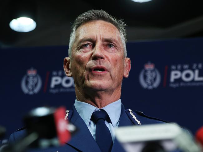 Police Commissioner Mike Bush speaks to media during a press conference. Picture: Getty