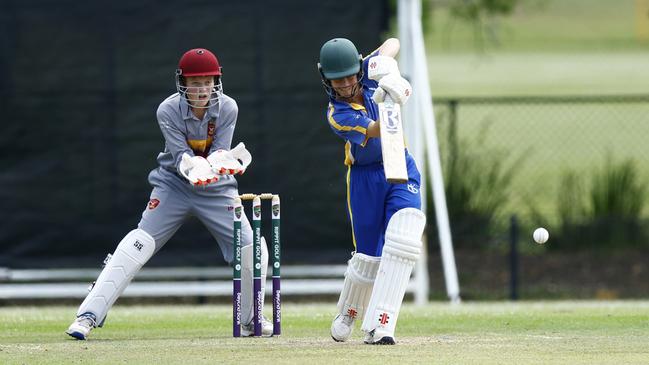 Simon Alderson batting. Picture: Michael Gorton