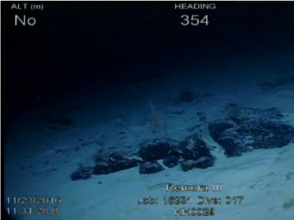 An image from video camera checks of objects of interest on the Southern Indian Ocean floor. Picture: ATSB