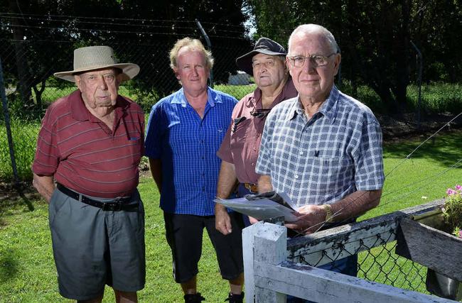 Concerned Kruger St residents Al Smith, Paul Denman, Phil Smith and Bill McCrea are worried about the proposed development. Picture: Rob Williams