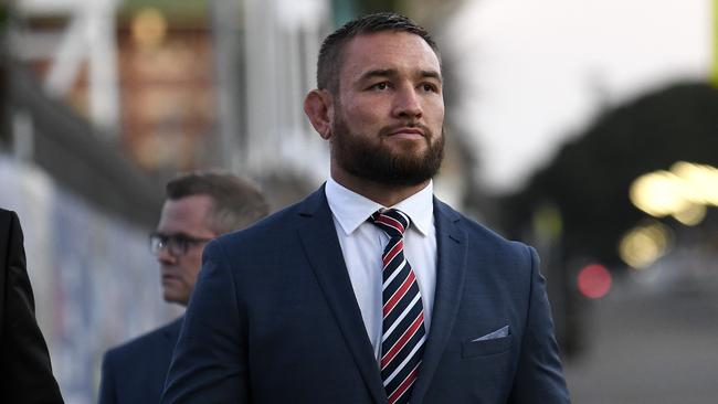 Waerea-Hargreaves walked out to face South Sydney. Photo: AAP Image/Bianca De Marchi