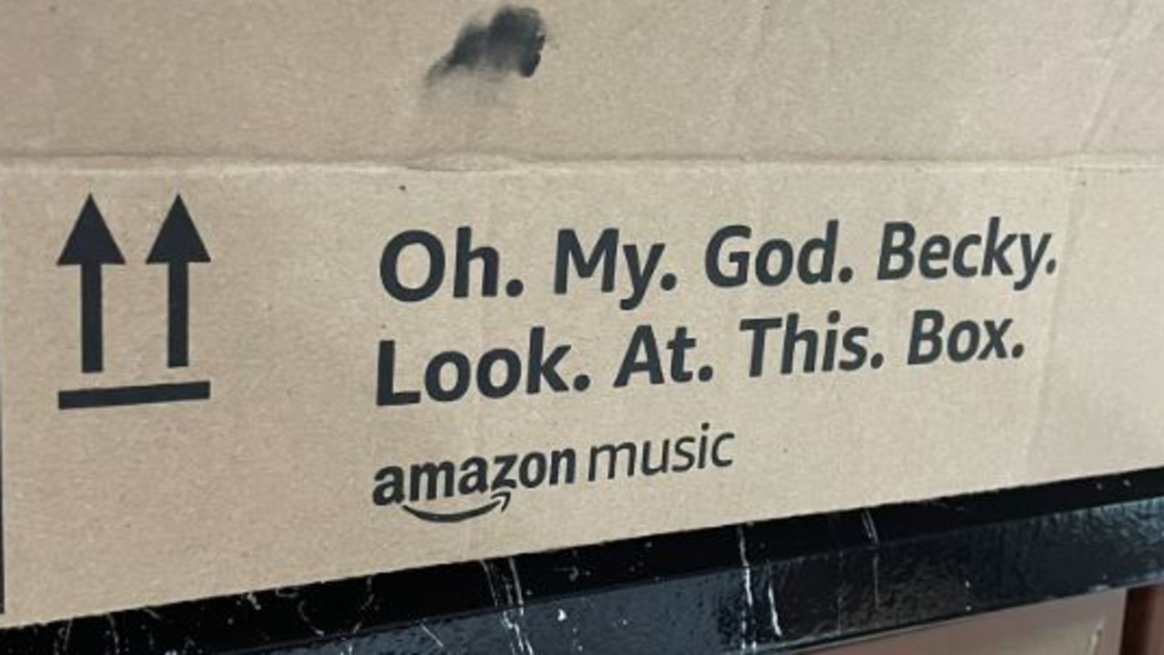 This Amazon box has Millennials feeling old. Picture: Tiffany Hardy/Twitter