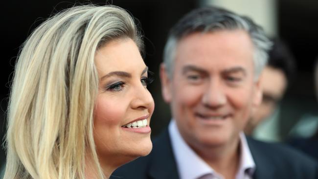 Eddie McGuire and Rebecca Maddern. Picture: Alex Coppel