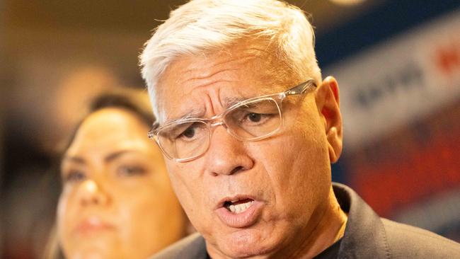 ADELAIDE/ KAURNA YARTA, AUSTRALIA - NewsWire Photos September 18, 2023. Nyunggai Warren Mundine AO at a press conference held at The Convention Centre in Adelaide for the No Campaign. Picture: NCA NewsWIRE/ Morgan Sette