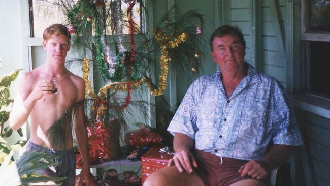 Daniel Keighran with his father, Ian “Cowboy” Keighran, one Christmas Day at Lowmead.