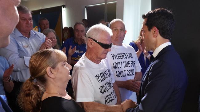 Mr Crisafulli with Cindy Micallef and Victor White. Picture: Liam Kidston