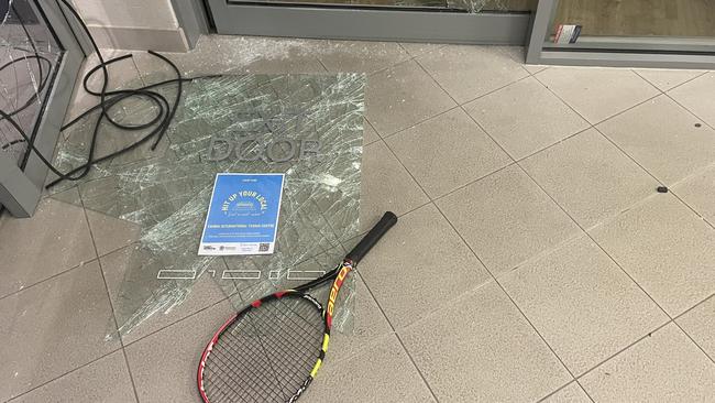 The Cairns International Tennis Centre has been broken into four times in the last year now the latest smash and grab has seen young crims steal a vehicle. Photo: Supplied