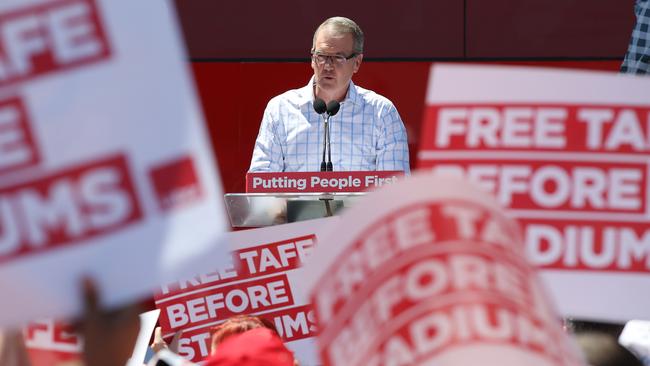 Opposition leader Michael Daley says “This government is deliberately killing TAFE and we need to rescue it”. Picture: News Corp