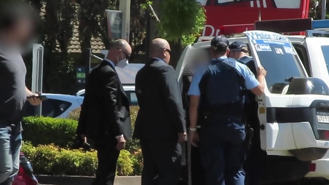 Police arrest Wellington man Aaron Hegedus outside a KFC restaurant on October 27, 2021. Picture: NSW Police