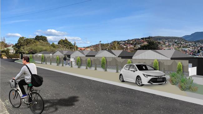 CentaCare Evolve Housing has proposed to build a social housing development at 73a New Town Road. Photos: Supplied