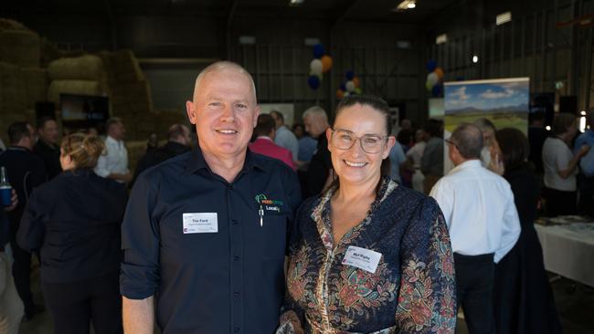 Feed Central owner Tim Ford with Toowoomba Chamber of Commerce president Myf Rigby. Feed Central launches online marketplace LocalAg. Wednesday, January 29, 2024. Picture: Christine Schindler