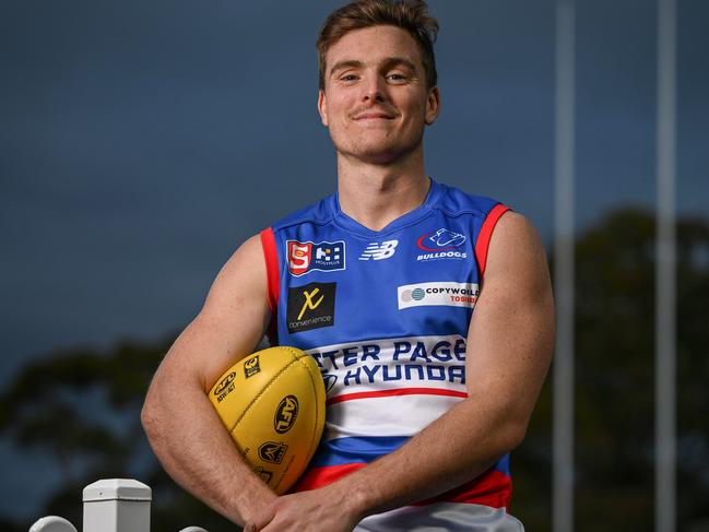 ADELAIDE, AUSTRALIA - Advertiser Photos June 14, 2023: Central District footballer Harry Grant at Elizabeth Oval. Picture: Naomi Jellicoe