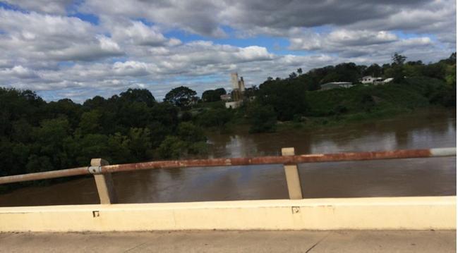 Mary River was swelling outwards as it approached and passed Normanby Bridge at 3pm Friday. Picture: Frances Klein