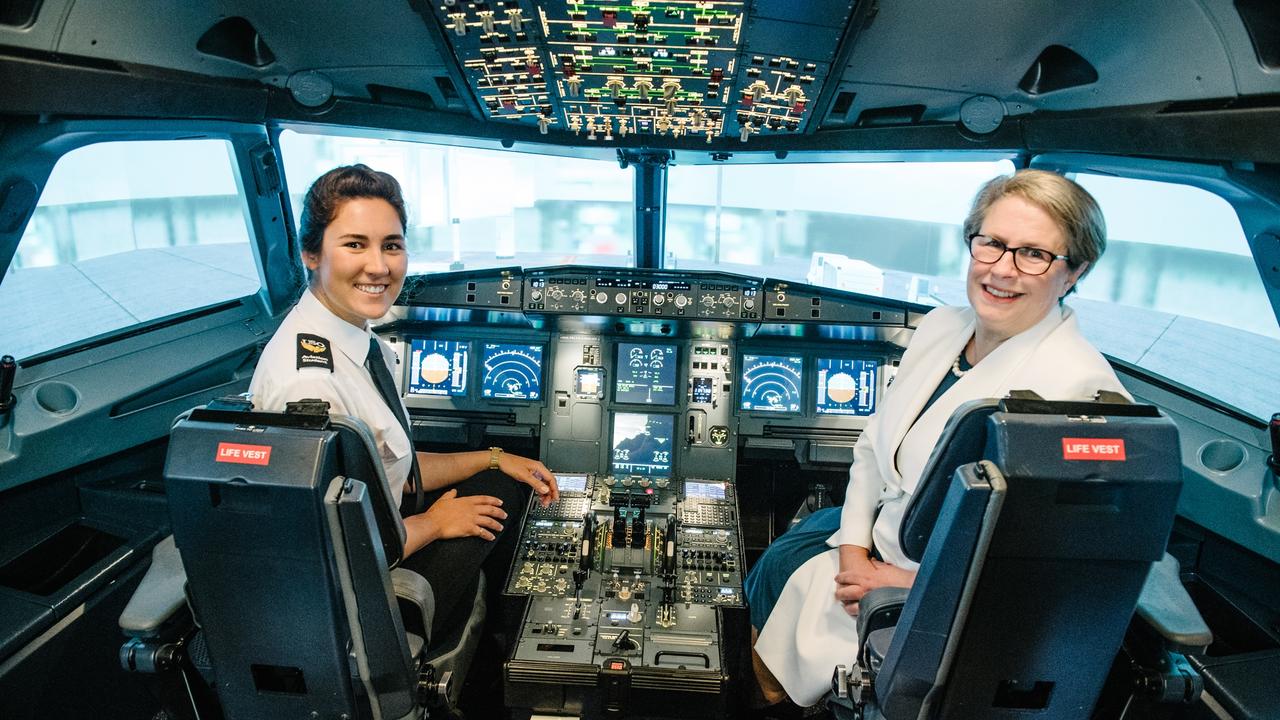 USQ Aviation graduate Eliza Terry and Vice-Chancellor Professor Geraldine Mackenzie.